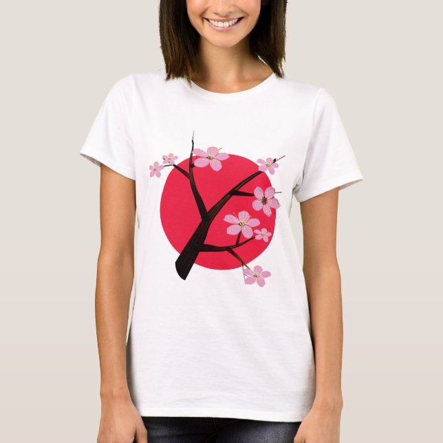 Pretty Japanese Cherry Blossom T-Shirt (Front)