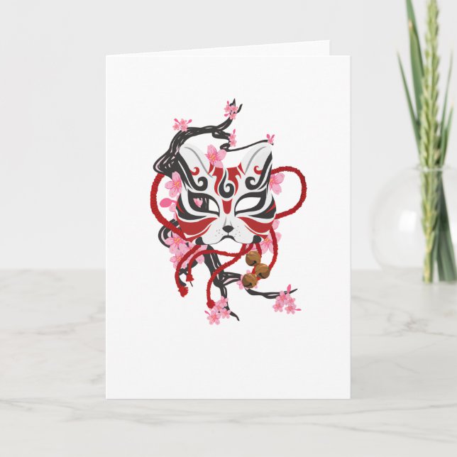 Pretty Japanese Mask Card (Front)