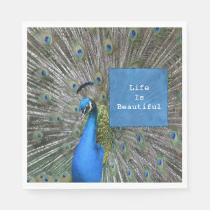 Pretty Kauai Peacock Napkin