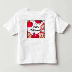Pretty Kids Rosh Hashanah Shana Tova Name Toddler T-shirt