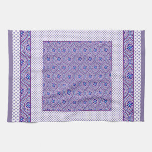 Pretty Kitchen Towel, Mauve White Ogees and Polkas Towel