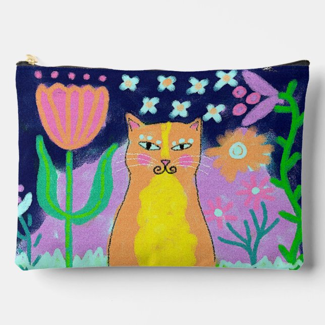 Pretty Kitty Abstract Digital Painting Accessory Pouch (Front)