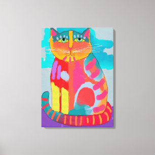 Pretty Kitty Abstract Painting Canvas Print