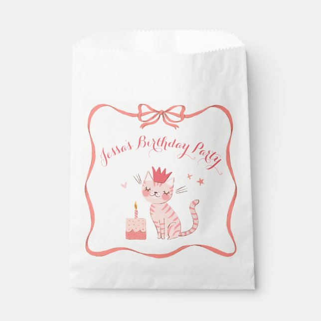 Pretty Kitty Birthday Favour Bag (Front)