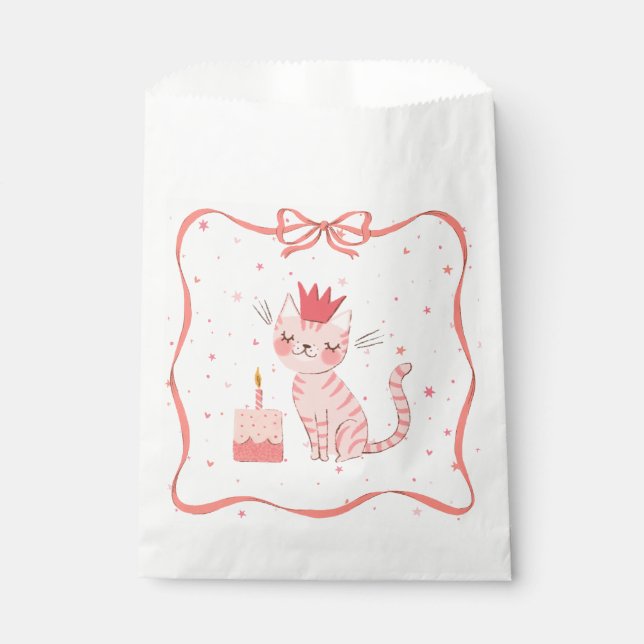Pretty Kitty Birthday Favour Bag (Front)