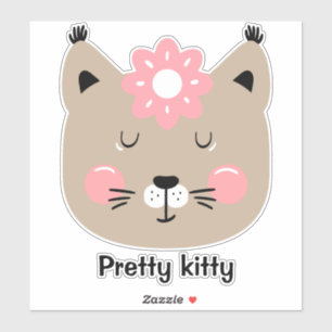 Pretty kitty napping pink flower personalize