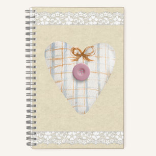 Pretty kraft paper with scottish heart with lace notebook