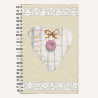 Pretty kraft paper with scottish heart with lace notebook