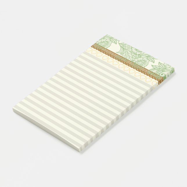 Pretty lace and stripes Retro pastel Feminine chic Post-it Notes (Angled)