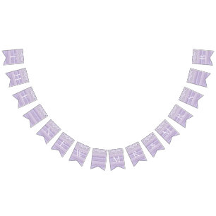 Pretty Lace & Lilac Rustic Wood Celebration Bunting Flags