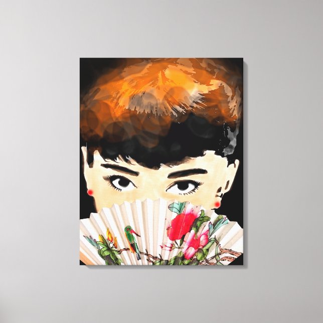 PRETTY LADY BIG EYES CANVAS ART PRINT (Front)
