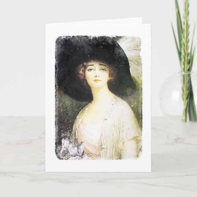 Pretty Lady Circa 1910 Digital Art Card (Front)