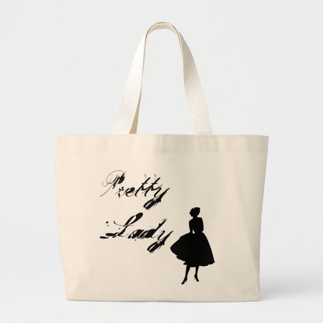 Pretty Lady Large Tote Bag (Front)