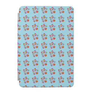 Pretty Ladybug and Flowers Light Blue Pattern iPad Mini Cover