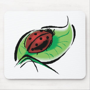 pretty ladybug on leaf mouse pad