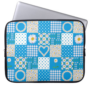 Pretty Laptop Sleeve: Daisy Chains, Faux Patchwork Sleeve