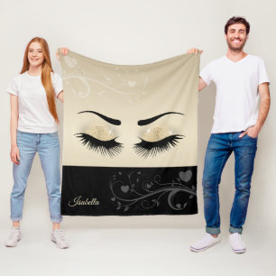 Pretty Lashes - Gold Fleece Blanket