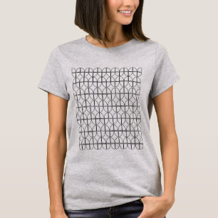 Pretty Lattice Line Work in Black T-Shirt