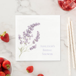 Pretty Lavender Floral Bridal Shower Napkin