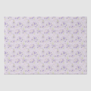 Pretty lavender floral design throw pillow tissue paper