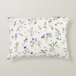 Pretty Lavender Flowers Accent Pillow