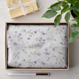 Pretty Lavender Flowers Birthday Tissue Paper