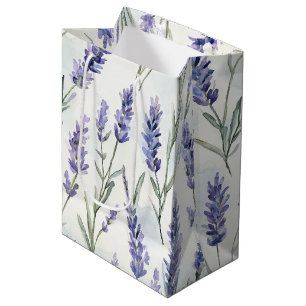 Pretty Lavender Flowers Bridal Shower Medium Gift Bag