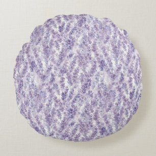 Pretty Lavender Flowers Bridal Shower Round Pillow