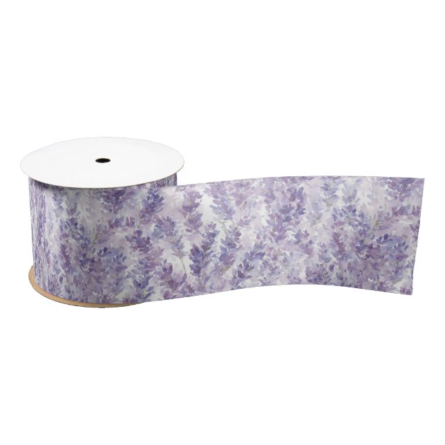 Pretty Lavender Flowers Bridal Shower Satin Ribbon (Spool)