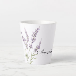 Pretty Lavender Flowers Latte Mug