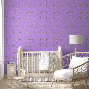 Pretty Lavender Flowers on Purple Background   Wallpaper
