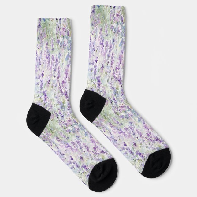 Pretty Lavender Flowers Socks (Right)