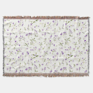 Pretty Lavender Flowers Throw Blanket