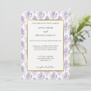 Pretty Lavender Flowers Wedding Invitation