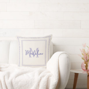 Pretty Lavender Monogram Script Pillow