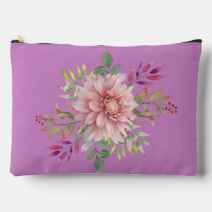 Pretty Lavender & Pink Floral Cosmetic Bag
