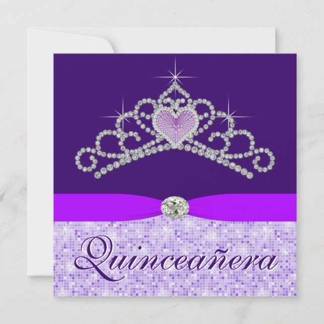 Pretty Lavender Purple Quincenera Invitation (Front)
