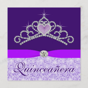 Pretty Lavender Purple Quincenera Invitation