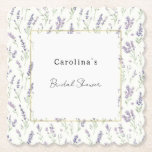 Pretty Lavender White Flowers Bridal Shower Paper Coaster<br><div class="desc">Pretty Lavender White Flowers Bridal Shower</div>