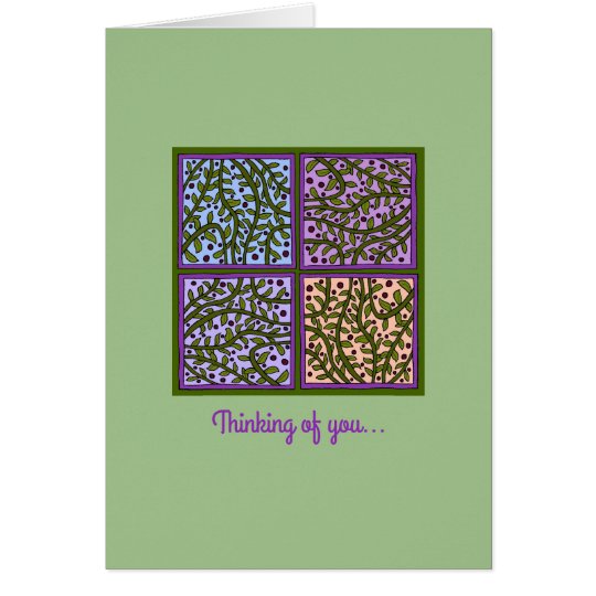 Pretty Leaf and Vine Panels Greeting Card