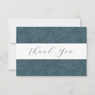 Pretty Leaf Pattern Flat Thank You Card