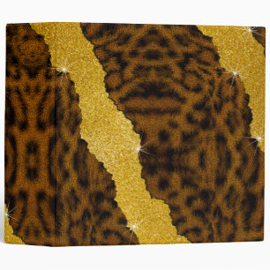 Pretty Leather Leopard Animal Print With Glitter Binder