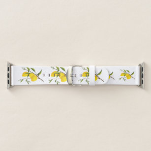 Pretty Lemon Branch And Leaves Yellow And Green Apple Watch Band