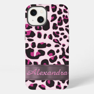 Pretty leopard animal print personalized iPhone 13 case