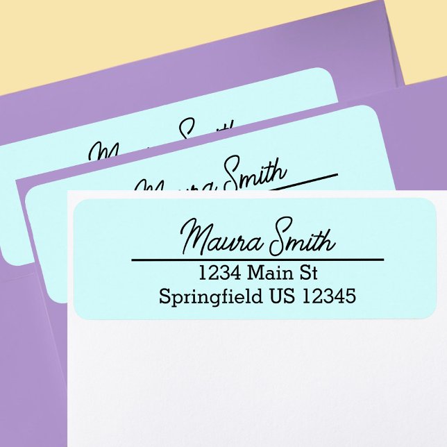 Pretty light teal minimalist return address (Creator Uploaded)