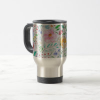 Pretty Light Watercolor Flowers and Buds Pattern
