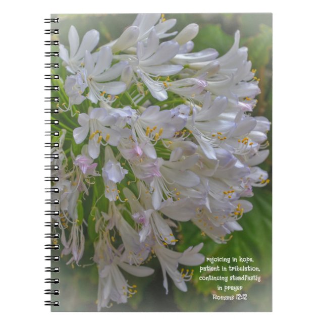 Pretty Lily Flowers Prayer Journal Bible Verse (Front)
