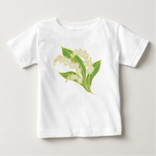 Pretty Lily-of-the-Valley Floral Motif Baby T-Shirt