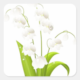 Pretty Lily of the Valley Square Sticker