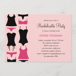 Pretty Lingerie Bachelorette Party Invitations